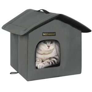 Weatherproof Insulated Cat House for Outdoor Use | Easy Assembly, Self-WarmingGr - Picture 1 of 8