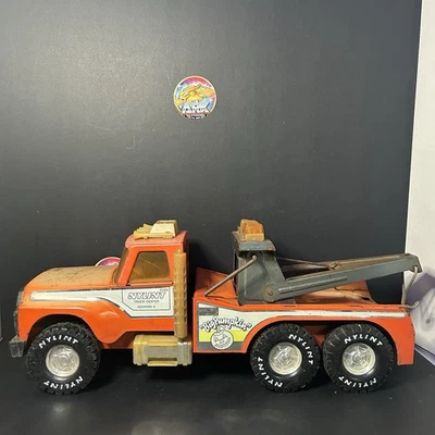Used Vintage 1970s Nylint Ford Big Pumpkin Tow Truck Steel Orange Wrecker - Image 1 of 4