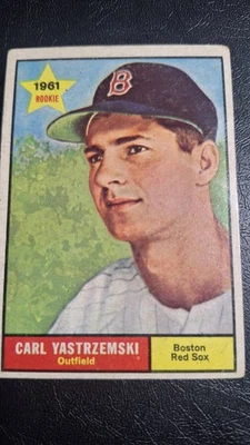 1961 Topps Baseball - Carl Yastrzemski Rookie #287 cartão de controle remoto vintage Red Sox HOF - Imagem 1 de 4