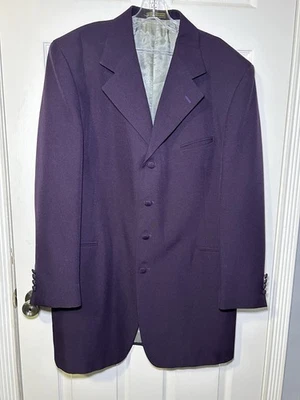 Blazer Stacy Adam’s Para Hombre Manga Larga 4 Botones Púrpura Profundo Talla 44R Nuevo Sin Etiquetas Foto 1 de 4