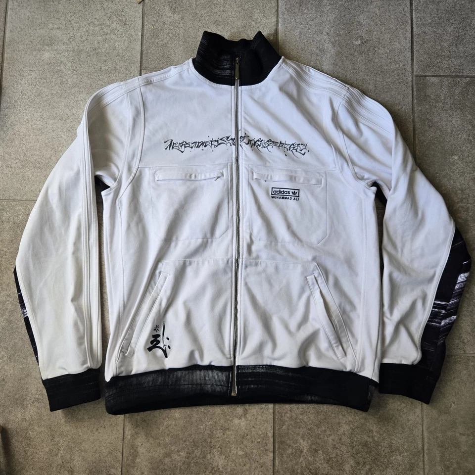 ADIDAS MUHAMMAD ALI TRACK TOP JACKET DEDICATION TT Sz L Streetwear Blokecore HTF - Image 1 of 4