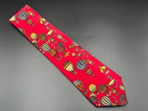 Vintage Fornasetti Milano rote Heißluftballons Seidenkrawatte Italien - Bild 1 von 8