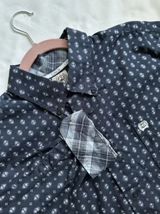 Cinch Hemd Herren M dunkelblau Print Langarm Button Down Western Rodeo Ranch - Bild 1 von 16