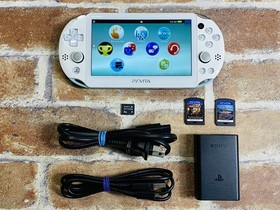 PS Vita Light Blue White PCH-2000 Sony PlayStation Japan 8GB Charger 2 Games DDP