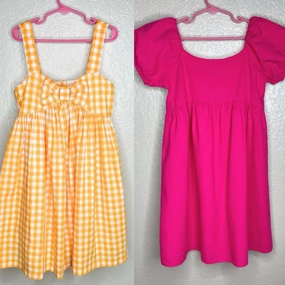Lote de 2 vestidos para niñas Janie & Jack talla 8 guinga pradera dinero antiguo cottagecore Foto 1 de 4