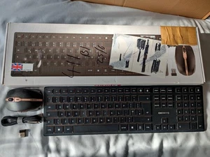 CHERRY DW 9100 SLIM WIRELESS KEYBOARD UK & MOUSE, BLACK/BRONZE, USB & BLUETOOTH - Picture 1 of 16