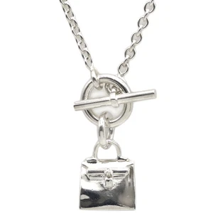 HERMES Necklace Amulet Kelly Silver925 Silver Bag motif AG925 SV925 【USE - Picture 1 of 5