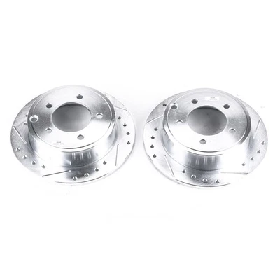 PowerStop Evolution Drilled Slotted Rotors Pair Rear For Chrysler Sebring - Image 1 of 3