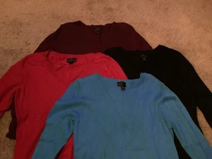 (4) Worthington Knit Sweaters-Small- Red, Burgundy, Black, Blue FREE SHIPPING - Picture 1 of 11