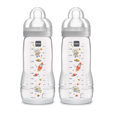 Biberones MAM Easy Active 11 oz, flujo rápido 2 unidades (paquete de 1), algodón  Foto 1 de 4