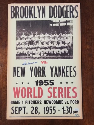 Don Newcombe Signed 1955 World Series Mega Ticket Foamboard Poster JSA COA - Image 1 of 4