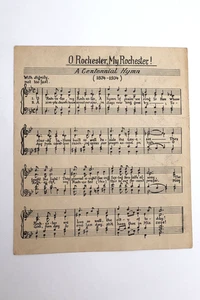VINTAGE NOTEN "O ROCHESTER, MY ROCHESTER!" EIN JAHRHUNDERTJÄHRIGES HYMNUS 1834-1934 - Bild 1 von 2