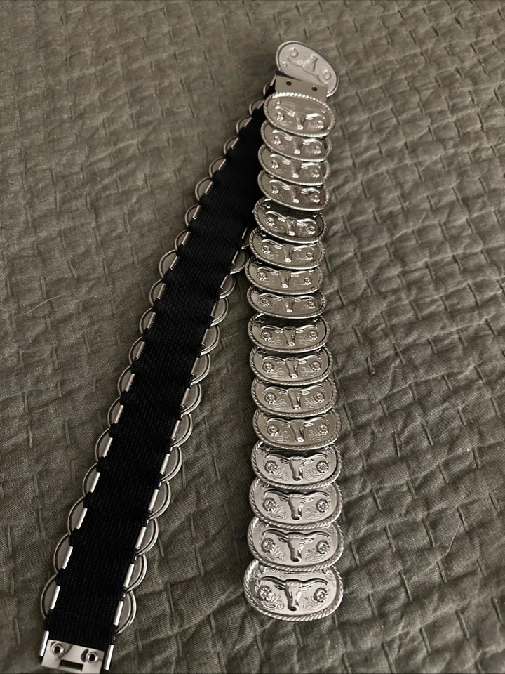 Пояс из стерлингового серебра с длиннорогой раковиной овальный - Изображение 1 из 4