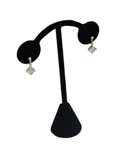 Black Velvet Stud Earring Display Tree Drop Shape Jewellery Presentation Stand - Picture 1 of 3
