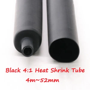 Balck 4mm~52mm 4:1 Heat Shrink Tube Adhesive Glue Lined Heatshrink Sleeving - Picture 1 of 5