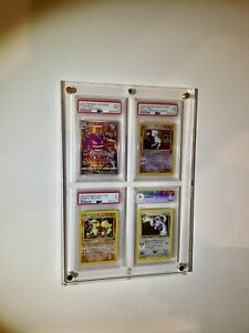 Da 1 a 18 Carte Pokemon Quadro Frame Teca Display Plexiglass Gradate Psa/Graad