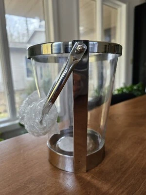 Vaso/suporte de vela balde de vidro prata Pottery Barn - Imagem 1 de 4