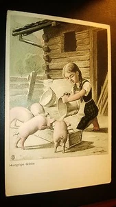 Antigua postal "COMIC-CHILDREN" - En relieve. Estampado 1935. Suiza - Imagen 1 de 3