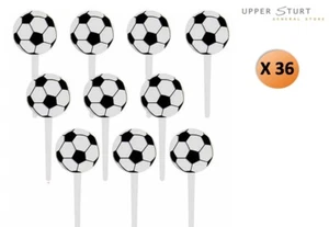 Soccer Cupcake Party Picks Toppers 36 Pack Plastic Party Supplies FAST SHIPPING - Picture 1 of 1