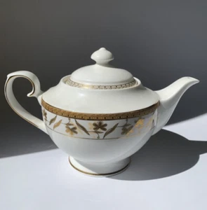 Sammlerstück seltene Mid Century Teavanna Exclusive Keramik Teekanne Gold Emaille - Bild 1 von 7