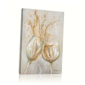Wine Glass Canvas Wall Art Wine Picture Decor Rustic Wine Bar 24L" x 16W" - Picture 1 of 7