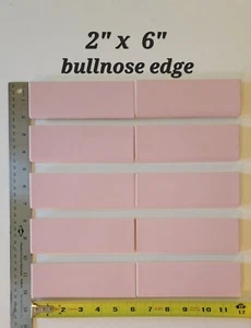 Vintage Romany Spartan Glossy   2"x6" Pink tile w/ 1 Bullnose Edge 80 Available - Picture 1 of 1