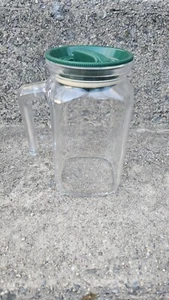 Bormioli Rocco Italy Frigoverre 1/2 Liter 20 oz Glass Pitcher w/ Dark Green Lid - Picture 1 of 10