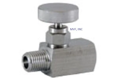 Needle Valve Mini 1/4" MNPT x 1/4" FNPT 6,000 PSI Stainless Metal Seats 551IN05 - Image 1 of 3
