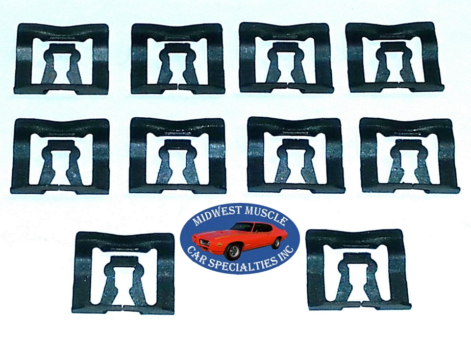 Parabrisas delantero Ford 66-80 ventana trasera moldura moldura clip 10 piezas MM Foto 1 de 4