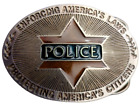 Police ENFORCING AMERICAS LAW BELT BUCKLE MADE IN USA HEAVY DUTY