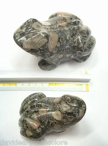 Rana In Pietra Dura Naturale - Animale - Soprammobile In Minerale Da Collezione - Picture 1 of 1