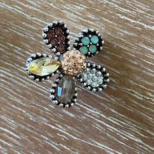 RHINESTONE BUTTONS Metal Sparkly 21 mm Shank Style - Pair - Picture 1 of 2
