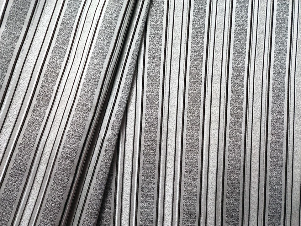 Tela de tapicería para cortinas - Impresionante diseño tejido a rayas jacquard - Chocolate Foto 1 de 1