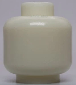 Lego 2x Glow In Dark White Minifig Head Plain Hollow Stud - Picture 1 of 2