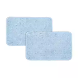 Basic 2-Piece Polyester Bath Rug Set, 20" x 32", Blue Shell - Picture 1 of 6