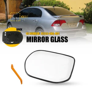 Left Side LH Mirror Glass with Back Plate for HONDA CIVIC 2006-2011 No Heated - Picture 1 of 10