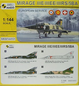 Mirage IIIE/IIIEE/IIIRS/5BA, European Service, Mark I, 1:144, plastica NUOVO - Foto 1 di 2