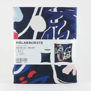IKEA MALARBORSTE Kissenbezug Kissenhülle 50x50 cm blau rot weiß blau Blumen NEU - Bild 1 von 4