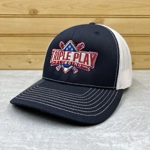 TRIPLE PLAY Plumbing Hat Ball Cap Adjustable SNAPBACK Mesh Back Embroidered Logo - Picture 1 of 11