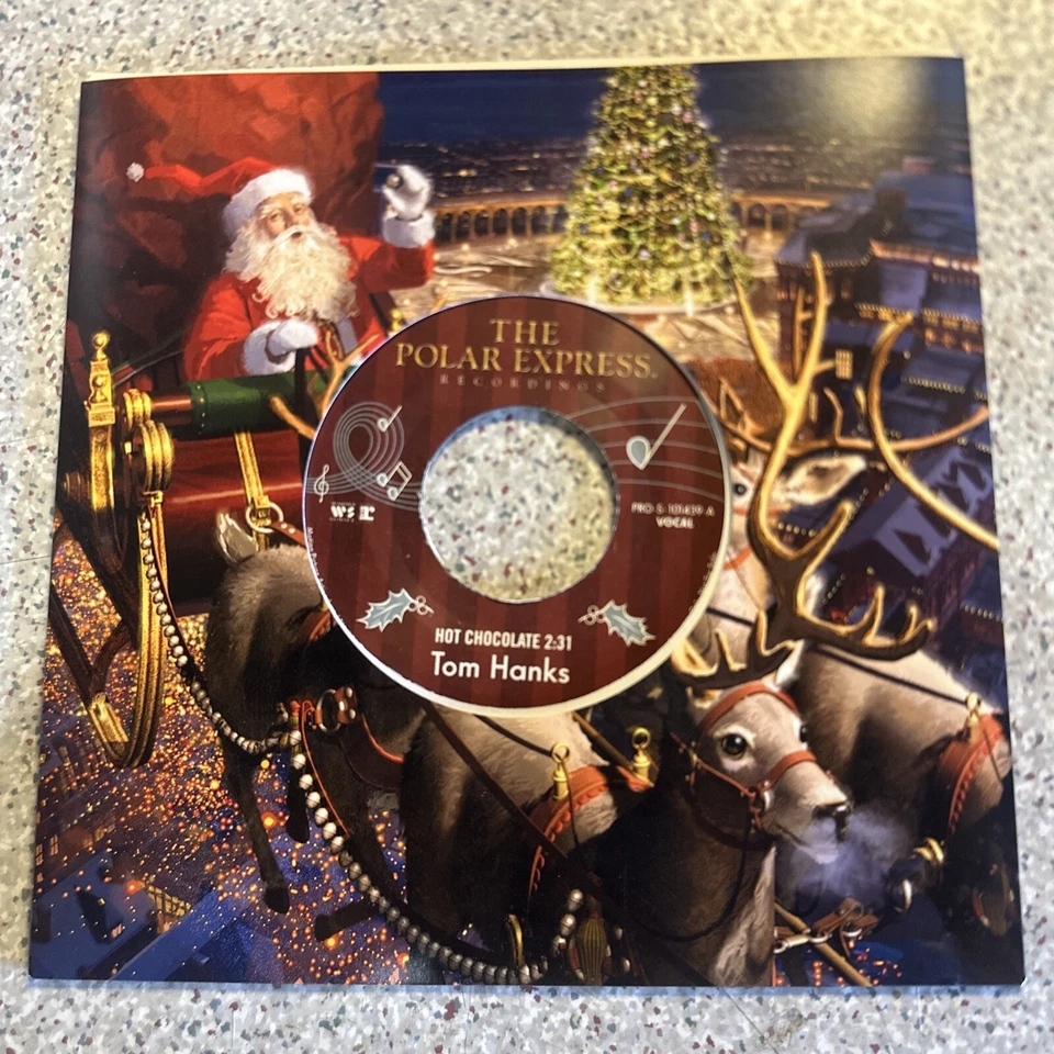 RARE PROMO FYC 7" RECORD Tom Hanks POLAR EXPRESS /HOT CHOCOLATE - Image 1 of 3