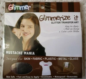 10 Stück Glimmerize It SCHNURRBART MANIE Glitzer Transfer Kunst-Haut Stoff Kunststoff  - Bild 1 von 3