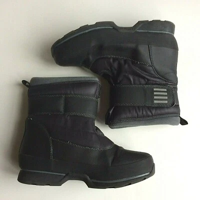 Lands End Youth 5m Bota Impermeable Aislada Negra Correa de Gancho y Lazo Foto 1 de 4