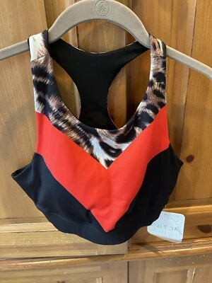 Sujetador deportivo Yelete Active pequeño espalda deportiva forrado con relleno. Negro, rojo y leopardo Foto 1 de 4