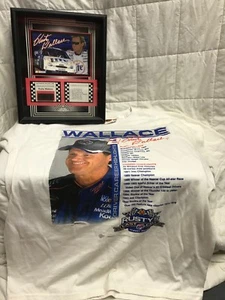 Rusty Wallace Authentic Racing Tire Showcase Box Framed Nascar COA, Shirt [BB15] - Picture 1 of 12