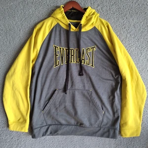 Everlast Hoodie Ever Sweatshirt Hoodie Pullover Mens XL Gray Yellow Vintage - Picture 1 of 9