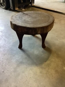 Natural Wood Tree Trunk Slab Accent End/Coffee Table 14” High x 21” Round - Picture 1 of 8