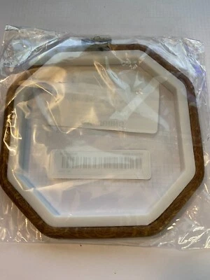 Embroidery Flexi Hoop  square octagonal  4.75" Cross Stitch Display Wood Effect  - Image 1 of 3