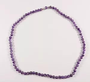 Collier Kette mit lila Kugeln Amethyst Schließe Silber 925 - Bild 1 von 3