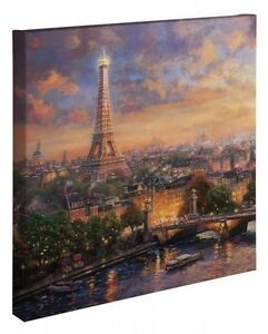 Thomas Kinkade Studios Wrap Paris City Of Love 20 x 20 Wrapped Canvas