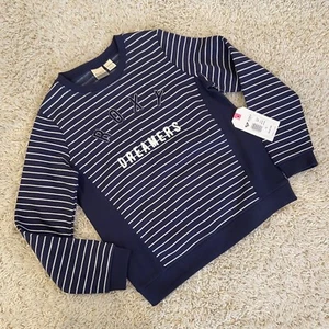 Roxy Girl NWT Navy Blue & White Sweatshirt Size M / 10 - Picture 1 of 12